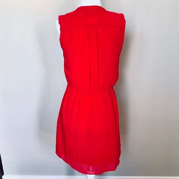 NEW w/ TAG Ruffled Sleeveless Red DRESS - Picture 5 of 7